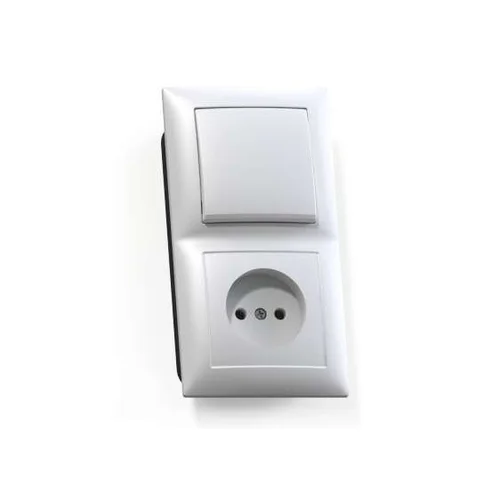 Блок СП БКВР-408 Селена (1-кл. выкл. + розетка) бел. Кунцево 8200