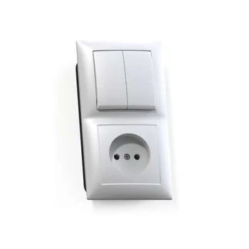 Блок СП БКВР-409 Селена (2-кл. выкл. + розетка) бел. Кунцево 8201