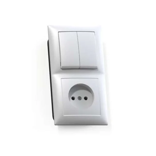 Блок СП БКВР-409 Селена (2-кл. выкл. + розетка) бел. Кунцево 8201