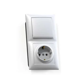 Блок СП БКВР-411 Селена (1-кл. выкл. + розетка с заземл.) бел. Кунцево 8207