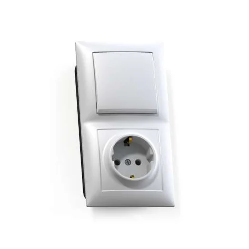 Блок СП БКВР-411 Селена (1-кл. выкл. + розетка с заземл.) бел. Кунцево 8207