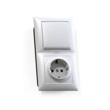 Блок СП БКВР-420 Селена (1-кл. выкл. и индик.+ розетка с заземл.) бел. Кунцево 8216