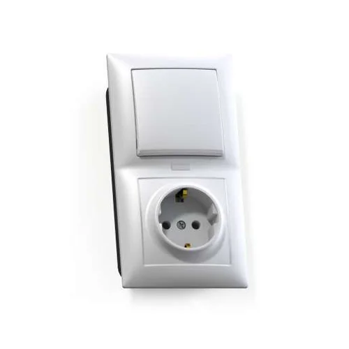 Блок СП БКВР-420 Селена (1-кл. выкл. и индик.+ розетка с заземл.) бел. Кунцево 8216