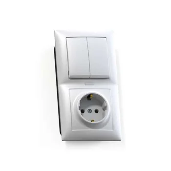 Блок СП БКВР-421 Селена (2-кл. выкл. и индик.+ розетка с заземл.) бел. Кунцево 8217