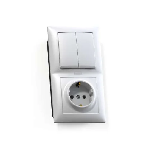 Блок СП БКВР-421 Селена (2-кл. выкл. и индик.+ розетка с заземл.) бел. Кунцево 8217