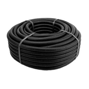 Труба гофрированная ПНД d25мм с протяж. черн. (уп.75м)