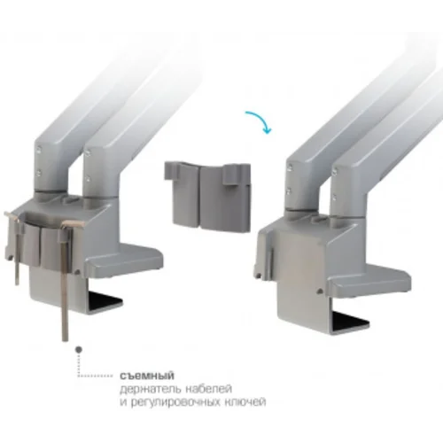 Кронштейн для мониторов Arm Media LCD-T36 серебристый 15"-34" макс.9кг настольный поворот и наклон в