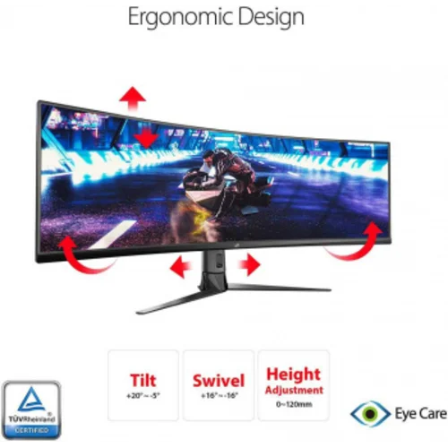 Монитор Asus 49" ROG Strix XG49VQ черный VA LED 32:9 HDMI M/M матовая HAS Piv 450cd 3840x1080 144Hz