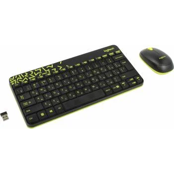 Клавиатура + мышь Logitech MK240 клав:черный/желтый мышь:черный/желтый USB беспроводная slim
