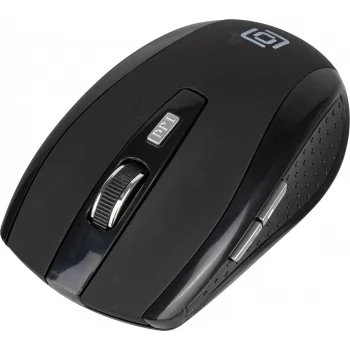 Мышь Оклик 455MW черный оптическая (1600dpi) беспроводная USB для ноутбука (6but)