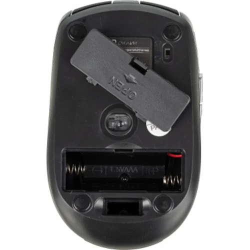Мышь Оклик 455MW черный оптическая (1600dpi) беспроводная USB для ноутбука (6but)