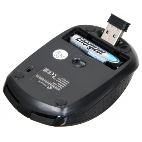 Мышь Оклик 455MW черный оптическая (1600dpi) беспроводная USB для ноутбука (6but)