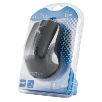 Мышь Оклик 225M черный оптическая (1200dpi) USB для ноутбука (3but)