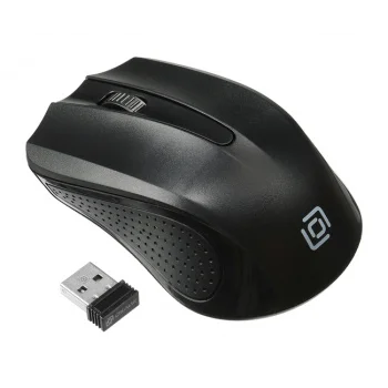 Мышь Оклик 485MW черный оптическая (1600dpi) беспроводная USB для ноутбука (3but)
