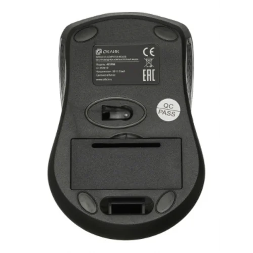 Мышь Оклик 485MW черный оптическая (1600dpi) беспроводная USB для ноутбука (3but)