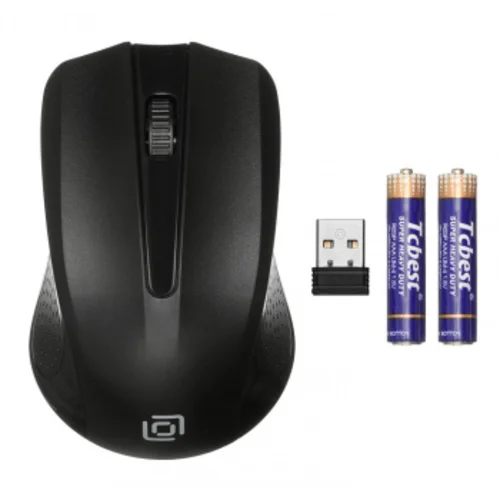 Мышь Оклик 485MW черный оптическая (1600dpi) беспроводная USB для ноутбука (3but)