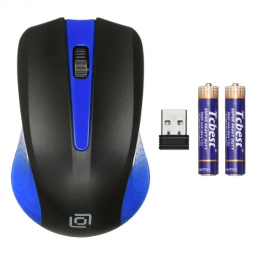 Мышь Оклик 485MW черный/синий оптическая (1000dpi) беспроводная USB для ноутбука (3but)