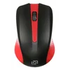 Мышь Оклик 485MW черный/красный оптическая (1600dpi) беспроводная USB для ноутбука (3but)