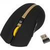 Мышь Оклик 495MW черный/золотистый оптическая (1600dpi) беспроводная USB для ноутбука (6but)