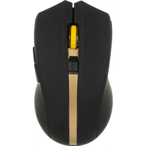 Мышь Оклик 495MW черный/золотистый оптическая (1600dpi) беспроводная USB для ноутбука (6but)
