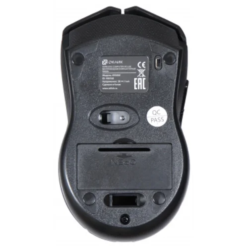 Мышь Оклик 495MW черный/золотистый оптическая (1600dpi) беспроводная USB для ноутбука (6but)