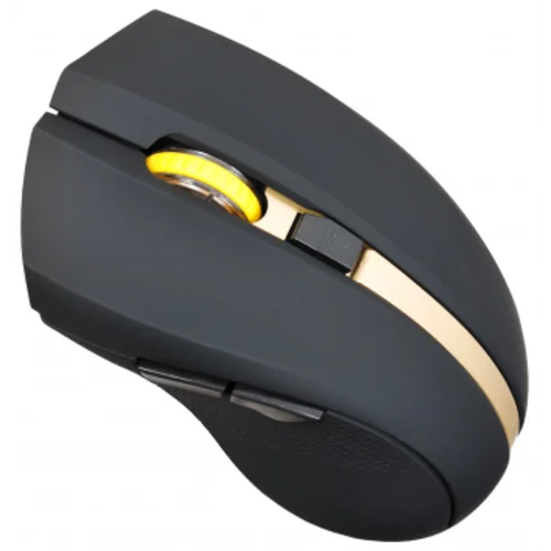 Мышь Оклик 495MW черный/золотистый оптическая (1600dpi) беспроводная USB для ноутбука (6but)