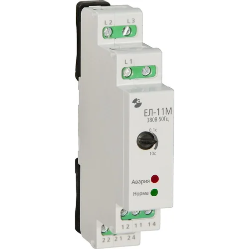 Реле контроля напряжения 3ф ЕЛ-11М УХЛ4 380В 50Гц задержка срабатывания 0.1...10с ток контактов испо