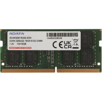 Память DDR4 16Gb 3200MHz A-Data AD4S320016G22-SGN RTL PC4-25600 CL22 SO-DIMM 260-pin 1.2В