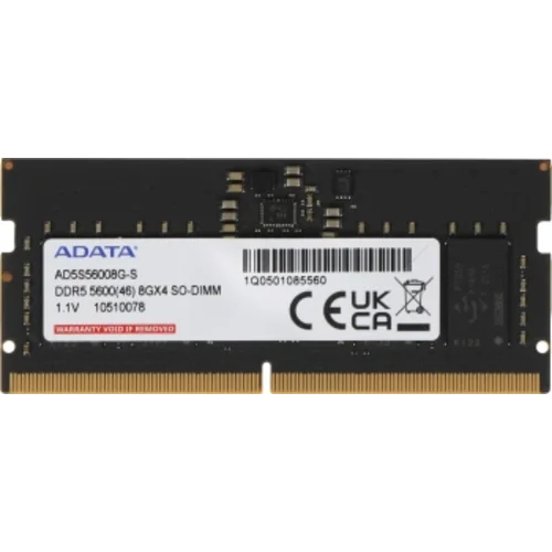 Память DDR5 8GB 5600MHz A-Data AD5S56008G-S RTL PC5-44800 CL46 SO-DIMM 262-pin 1.1В