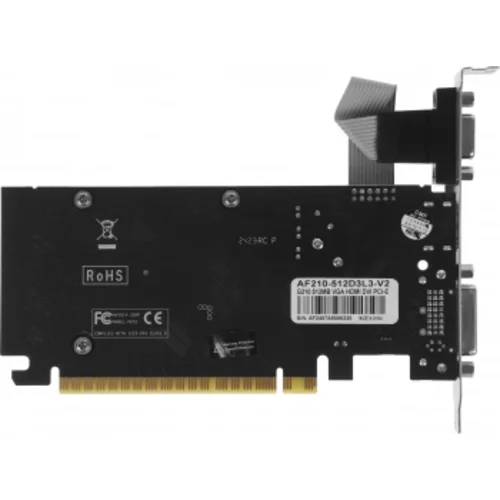 Видеокарта Afox PCI-E 2.0 AF210-512D3L3-V2 NVIDIA G210 512Mb 64bit DDR3 550/1600 DVIx1 HDMIx1 CRTx1 HDCP Ret low profil