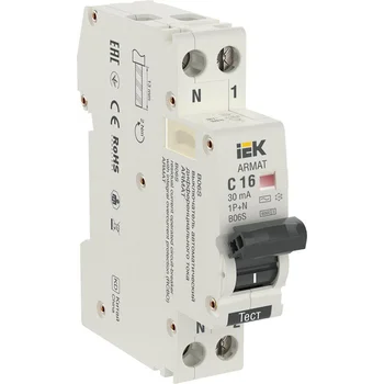 Выключатель автоматический дифференциального тока 2п (1P+N) C 16А 30мА тип AC АВДТ B06S 18мм ARMAT I