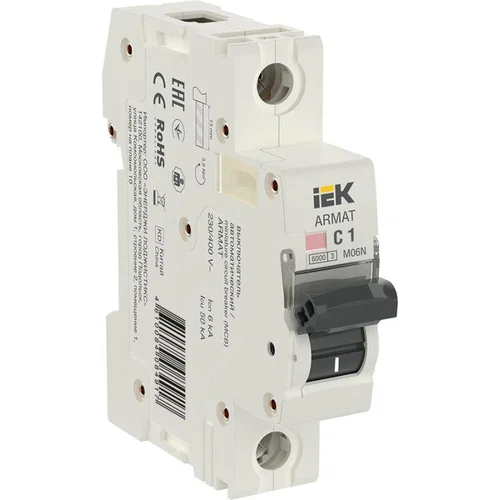 Выключатель автоматический модульный 1п C 1А M06N ARMAT IEK AR-M06N-1-C001