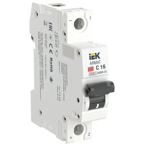 Выключатель автоматический модульный 1п C 16А M06N-DC ARMAT IEK AR-M06N-1-C016DC