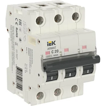 Выключатель автоматический модульный 3п C 20А M06N ARMAT IEK AR-M06N-3-C020