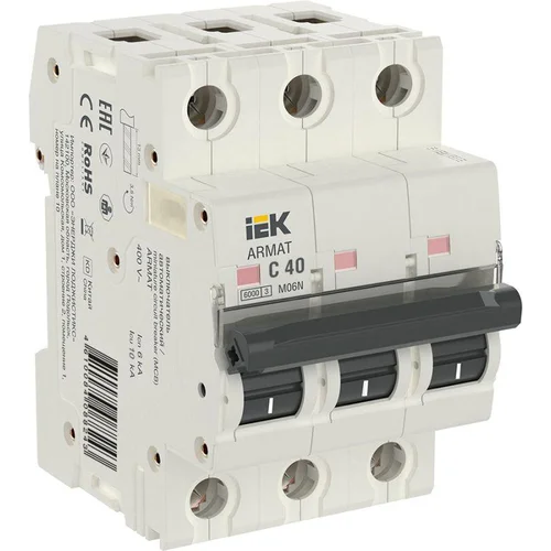 Выключатель автоматический модульный 3п C 40А M06N ARMAT IEK AR-M06N-3-C040