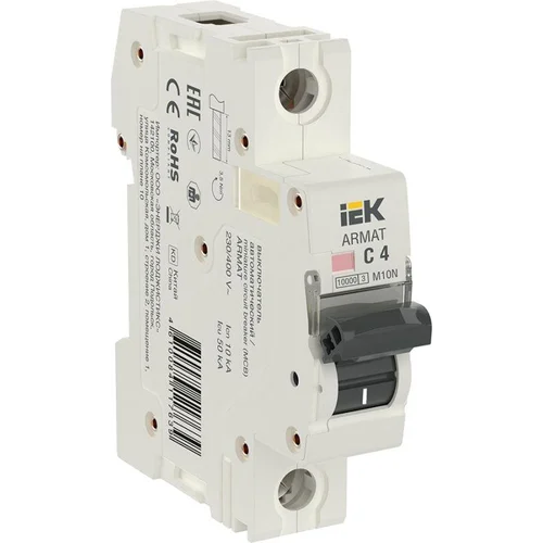 Выключатель автоматический модульный 1п C 4А M10N ARMAT IEK AR-M10N-1-C004