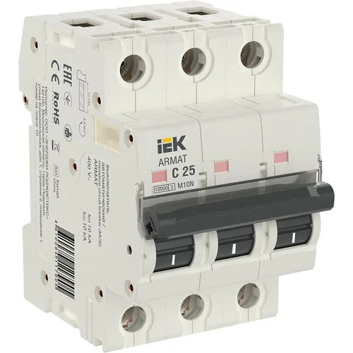 Выключатель автоматический модульный 3п C 25А M10N ARMAT IEK AR-M10N-3-C025