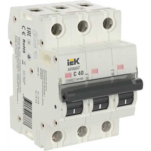 Выключатель автоматический модульный 3п C 40А M10N ARMAT IEK AR-M10N-3-C040