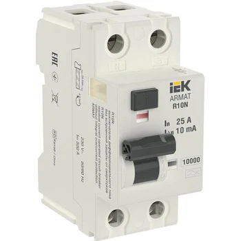 Выключатель дифференциального тока (УЗО) 2п 25А 10мА тип A ВДТ R10N ARMAT IEK AR-R10N-2-025A010