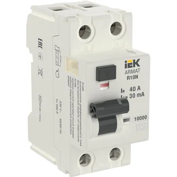 Выключатель дифференциального тока (УЗО) 2п 40А 30мА тип A ВДТ R10N ARMAT IEK AR-R10N-2-040A030