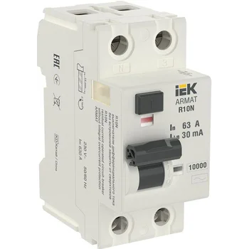 Выключатель дифференциального тока (УЗО) 2п 63А 30мА тип AC ВДТ R10N ARMAT IEK AR-R10N-2-063C030