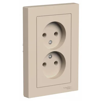 Розетка 2-м. AtlasDesign 16А без заземл. в сборе песочн. SE ATN001220