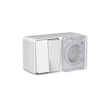 Блок ОП AtlasDesign PROFI IP54 (розетка 16А заземл. защ. шторки + 2-кл. выключатель 10А) сер. SE ATN