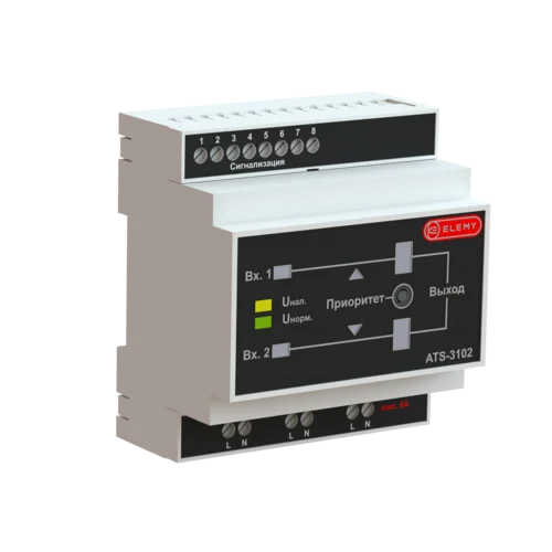 Автоматический ввод резерва ELEMY ATS-3102 5DIN, 220В, 8А