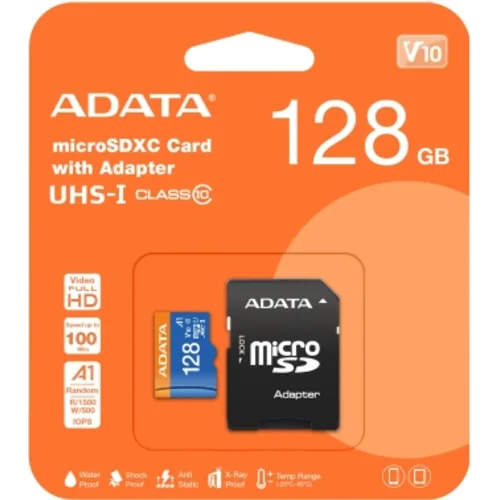 Флеш карта microSDXC 128GB A-Data AUSDX128GUICL10A1-RA1 Premier + adapter