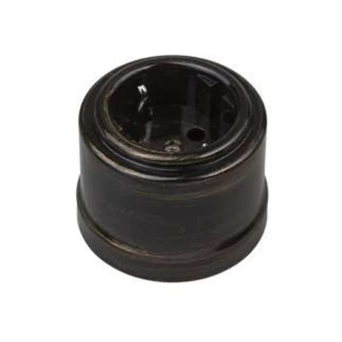 Розетка 1-м ОП Лизетта 16А IP20 ретро с заземл. ABS-пластик бронз. Bironi B1-101-25