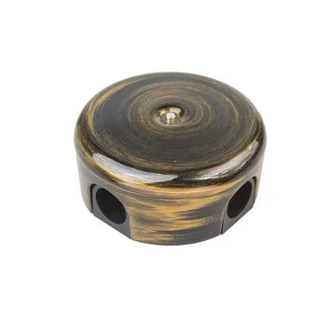 Коробка распределительная d78мм ЛИЗЕТТА (в компл. 4 кабельных ввода) ABS-пластик бронза Bironi B1-52