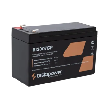 Свинцово-кислотный аккумулятор teslapower 12В 7Ач, серия GP