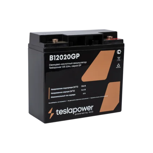 Свинцово-кислотный аккумулятор teslapower 12В 20Ач, серия GP