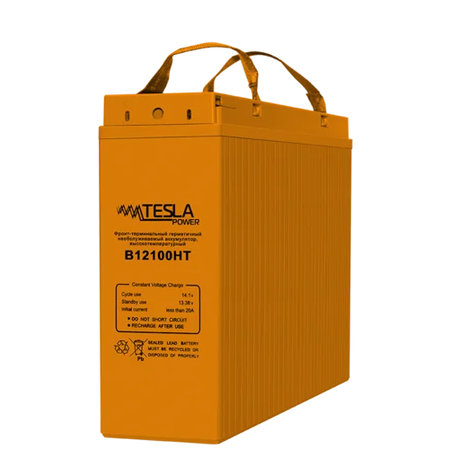 Фронт-терминальный герметичный необслуживаемый аккумулятор Tesla Power 12VDC 100Ач, высокотемпературный